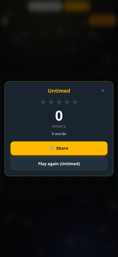 End-of-game popup, Untimed mode, today